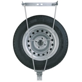 Support de roue de secours sous châssis en acier galvanisé compatible roues 8 à 14 pouces