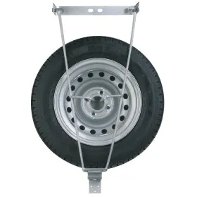 Support de roue de secours sous châssis en acier galvanisé compatible roues 8 à 14 pouces