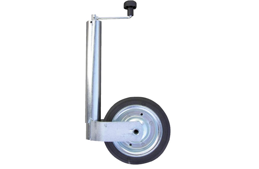 roue jockey Ø60 mm avec jante métal et galet renforcé pour remorque charge lourde
