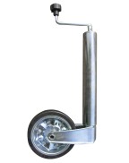 roue jockey Ø60 mm en acier galvanisé avec galet plein pour remorque 400 kg