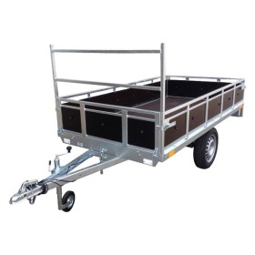 Remorque bois PTAC 500 kg Nordika N205B Sorel avec ridelles amovibles et plancher antidérapant