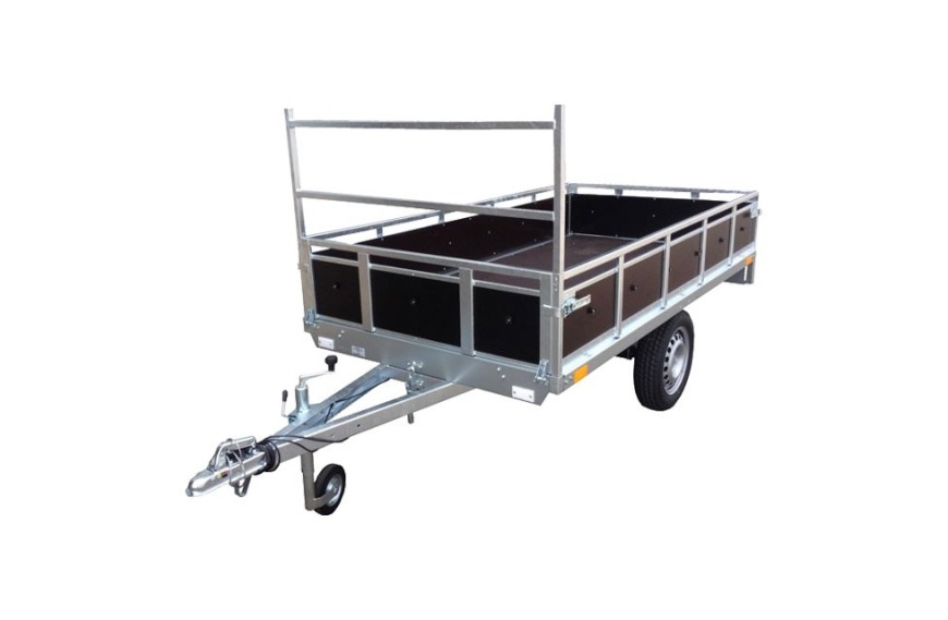 Remorque bois PTAC 500 kg Nordika N205B Sorel avec ridelles amovibles et plancher antidérapant