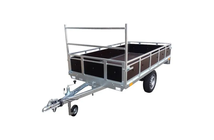 Remorque bois PTAC 500 kg Nordika N205B Sorel avec ridelles amovibles et plancher antidérapant