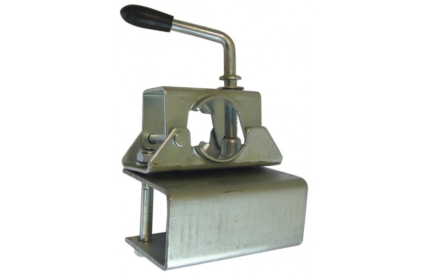 Collier de roue jockey Ø48 mm à boulonner avec adaptateur pour timon carré 50 mm