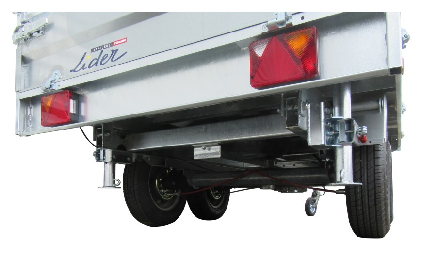 Jeu de béquilles arrière pour remorque benne LIDER avec pompe électrique