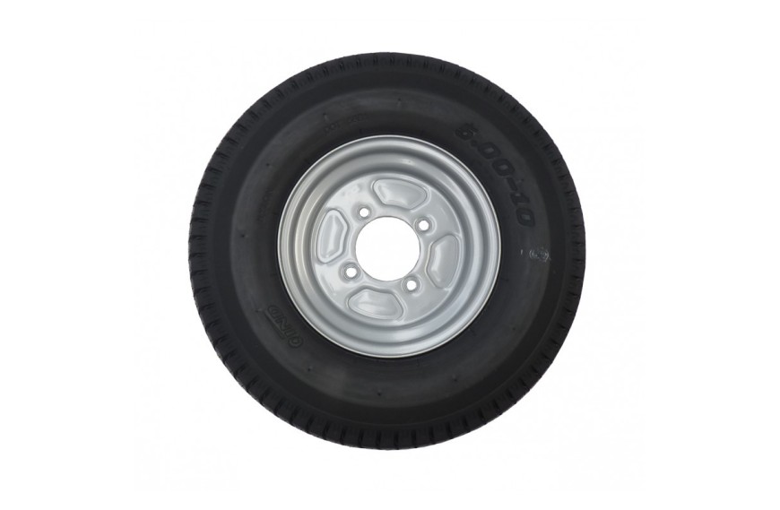 Roue complète 500x10 4TR 60x100 déport 0 pour remorque ou caravane
