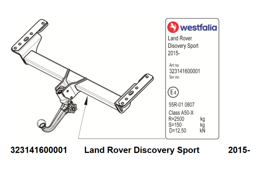 ATTELAGE DEMONTABLE SANS OUTILS POUR LANDER ROVER DISCOVERY SPORT SIARR