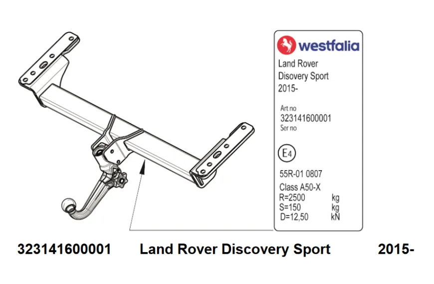 ATTELAGE DEMONTABLE SANS OUTILS POUR LANDER ROVER DISCOVERY SPORT SIARR