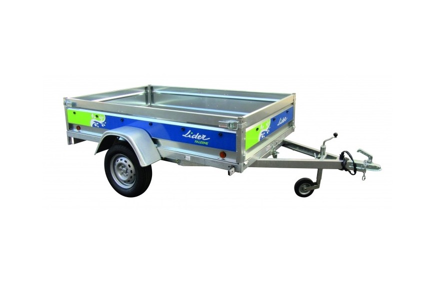 Remorque bagagère PTAC 500 kg Palerme 39331 Lider avec ridelles démontables et plancher bois antidérapant
