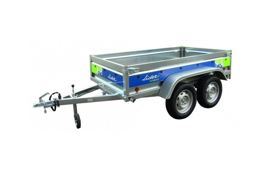 : Remorque double essieu 500 kg LIDER FLORENCE 39330 en acier galvanisé