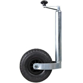 Roue jockey gonflable Ø48 mm avec jante plastique pour remorque, galet 260 mm