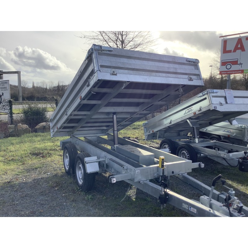 LIDER BENNE 39614PE - 402 x 190 x 35 cm - PTAC 3500 kg - 49 Remorques à  Cholet Maine-et-Loire, location et vente