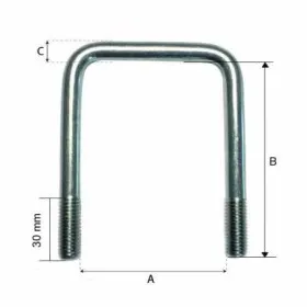 Bride tube inox 75 x 51 mm M10/F30
