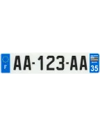 Plaque Immatriculation 520 x 110 mm Département 35