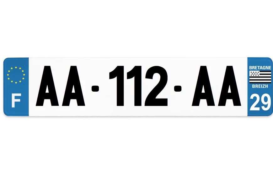 Plaque Immatriculation 520 x 110 mm Département 29
