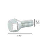 Lot de 4 goujons vis de roue M12 en acier pour remorque et caravane