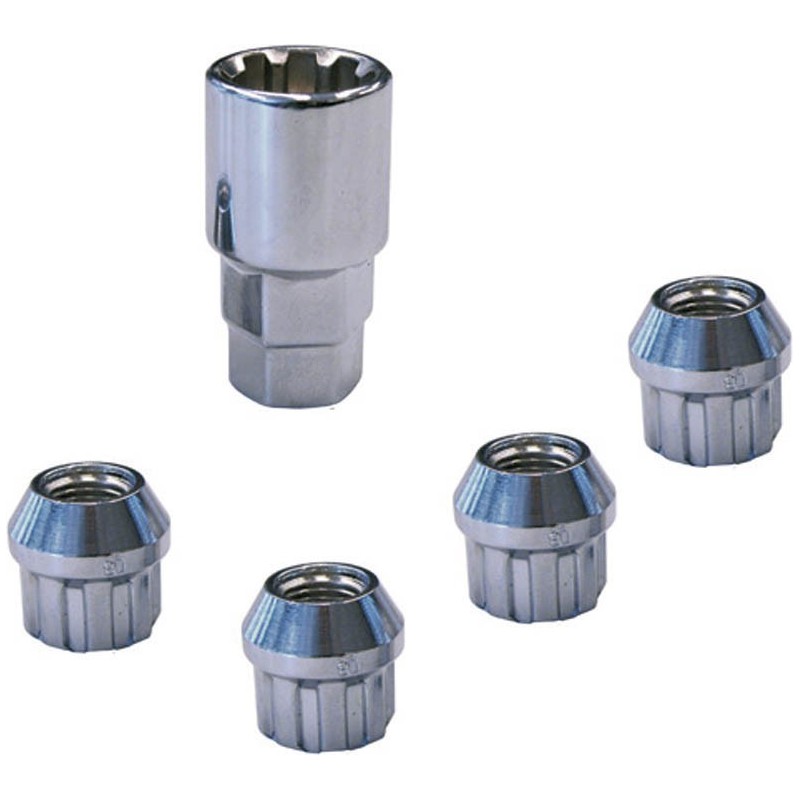 C CARBONADO Lot De 8 Boulons De Roue M14x1,25 30 Mm Siège Conique Clé 17 Mm Pour Jantes Aluminium Et Acier