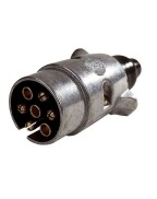 prise fiche mâle 7 broches métal 12V robuste pour remorque et véhicule
