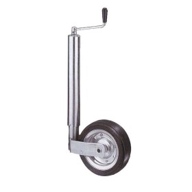 Roue jockey Ø60 mm avec galet en acier et roue caoutchouc pour remorque, charge 500 kg