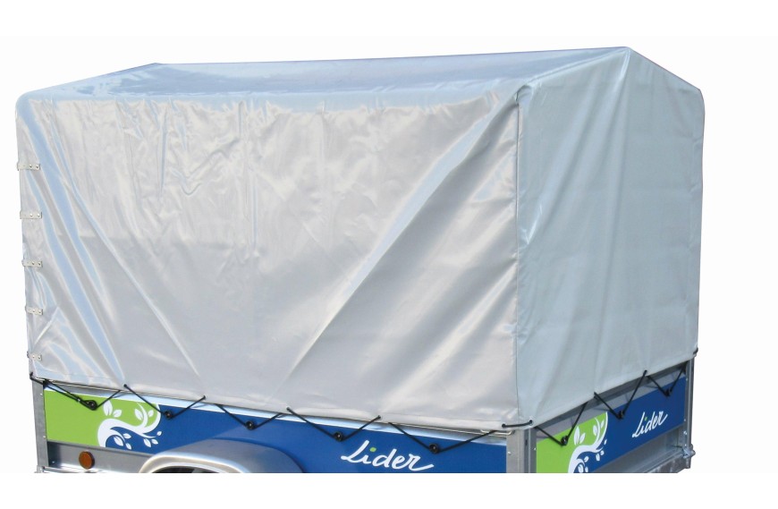 Bâche haute avec armature 240 x 138 cm pour remorque LIDER Palerme et Florence, hauteur 80 cm﻿