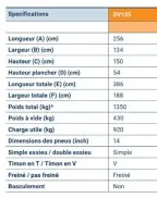 Remorque Fourgon Saris DV135,  PTAC de 1350kg