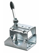 Collier de roue jockey Ø60 mm à boulonner, poignée pivotante, acier 5 mm type B