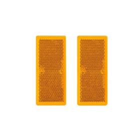 Lot de 2 catadioptres adhésifs rectangulaire orange