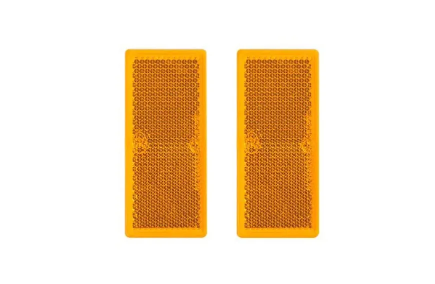Lot de 2 catadioptres adhésifs rectangulaire orange