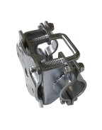 Collier de roue jockey basculant Ø48 mm galvanisé avec pivot 90° pour remorque