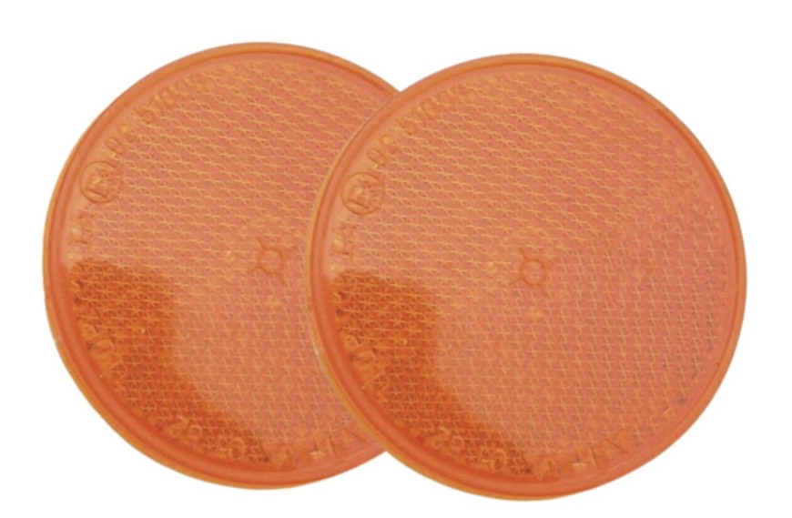 Lot de 2 catadioptre adhésif rond orange Ø60 mm