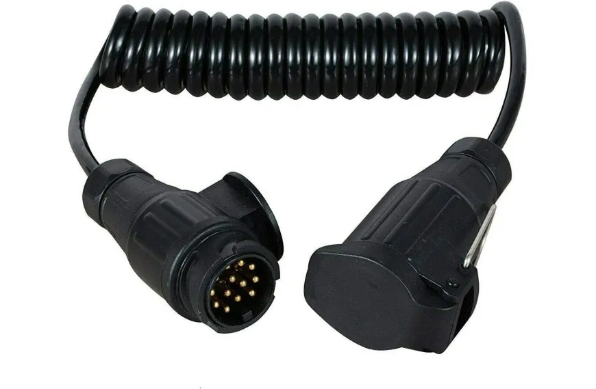 Prolongateur spirale 13 broches 2 prises mâle de 3 mètres