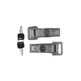 lot de 2 grenouillères avec serrure en acier pour remorque ou coffre