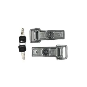 lot de 2 grenouillères avec serrure en acier pour remorque ou coffre