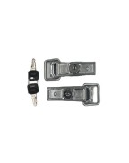 lot de 2 grenouillères avec serrure en acier pour remorque ou coffre