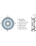 Roue complète 16.5/650X8/6 4TR X 115