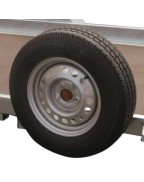Support de roue de secours pour remorque plateau abaissable LIDER 36830 entraxe 112x5