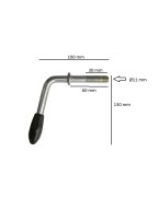 Poignée de serrage courte pour collier de roue jockey Ø34 42 48 mm