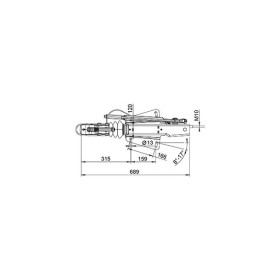 Tête d'attelage Ø45 mm PTAC 950-1600 kg