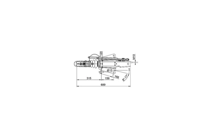Tête d'attelage Ø45 mm PTAC 950-1600 kg