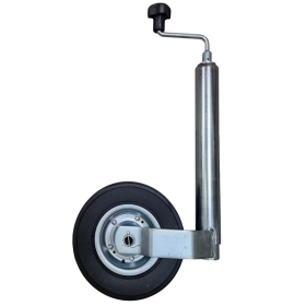 roue jockey Ø48 mm avec jante métal et galet 210x65 pour remorque
