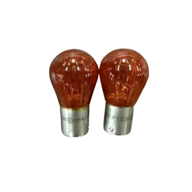 Lot de 2 ampoules rondes ambrées 12V 21W