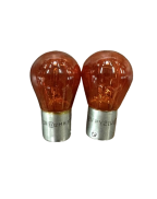 Lot de 2 ampoules rondes ambrées 12V 21W