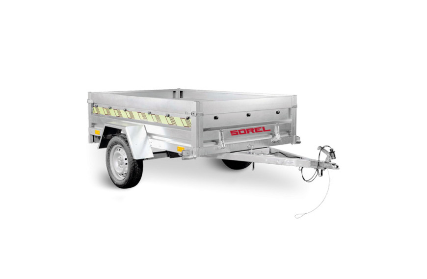 Remorque Rustique PTAC 500 kg R170 Sorel avec ridelles démontables et plancher bois antidérapant