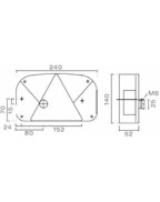 Feu arrière gauche Aspöck Multipoint II 5 fonctions pour remorque et caravane