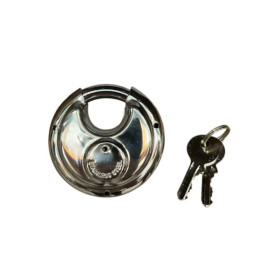 Cadenas antivol inox Ø70 mm compatible boîtier universel avec 2 clés