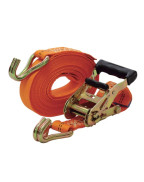 Sangle à cliquet 2 parties 5 m x 35 mm – 2000 kg avec tendeur et crochets doigts soudés