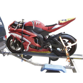 Sangle moto à cliquet et guidon 3,15 m x 25 mm – 1300 kg avec manchon et crochets