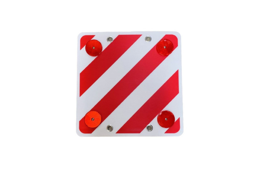 Panneau de signalisation pour porte-vélos 500x500 mm avec catadioptres rouges et blancs