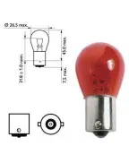 Ampoule ronde ambre 12V 21W (lot de 2)