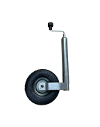 Roue jockey gonflable Ø48 mm avec jante aluminium – acier galvanisé – charge 136 kg pour remorque et caravane